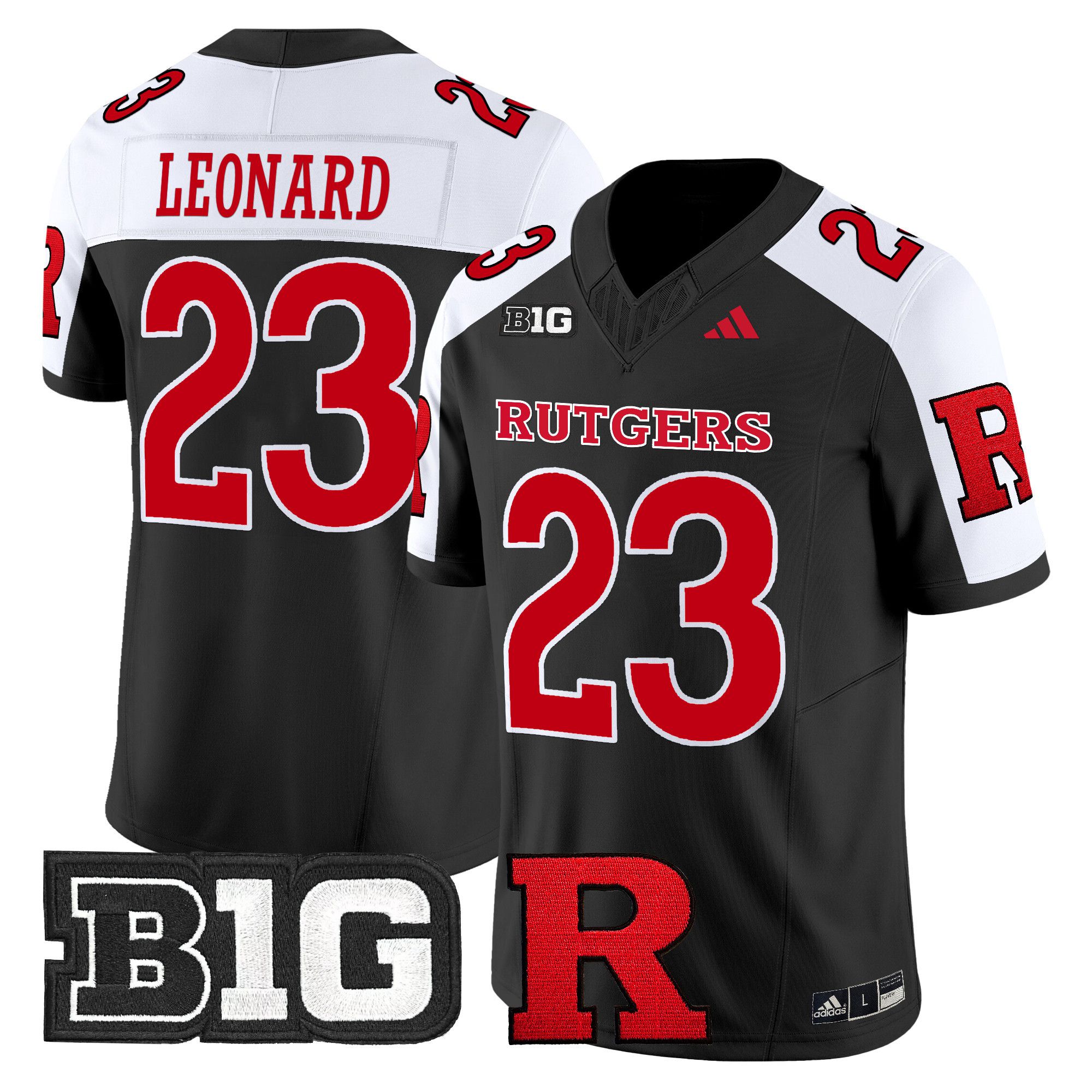 Men Rutgers Scarlet Knights #23 Leonard Black 2024 Vapor Limited NCAA Jersey